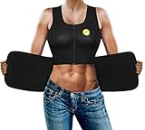 Junlan Women Sauna Waist Trainer Vest Weight Loss Neoprene Tank Top Body Shaper Cincher
