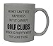 Rogue River Tactical Best Funny Golf Coffee Mug Money Can't Buy Happiness But It Buys Golf Clubs Novelty Cup Joke Great Gag Gift Idea For Office Work Adult Humor Employee Boss Golfers
