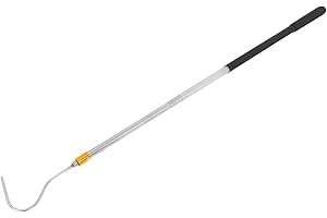 Toyvian Telescopic Snake Catcher Pole Stainless Steel Snake Hook 1.5m Adjustable Length for Safe Reptile