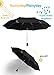 VILLASON UPF 40+Anti UV Auto Open/Close Windproof & Waterproof Compact Travel UmbrellaTriple FoldingSturdy Rain Repellant Canopy with Reflective StripsUltra slim and light (Black)