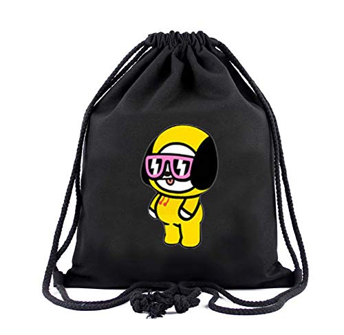 Canvas Backpack Drawstring Bags Satchel Backpack Cartoon Printed Unisex Casual Bagpack (CHIMMY)