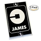 UBERPersonalized Removable Suction Cup Display Cards - Pack of 2 Placard Decals for Front & Back Windshield - Perfect Accessory Signs for Uber Rideshare Drivers (New Logo)
