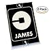 Personalized UBER Removable Suction Cup Display Cards - Pack of 2 Placard Decals for Front & Back Windshield - Perfect Accessory Signs for Uber Rideshare Drivers (New Logo)