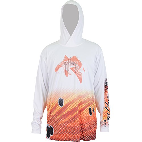 Guy Harvey Mens Long Sleeve Hooded Redfish Performance Shirt MasterBasser