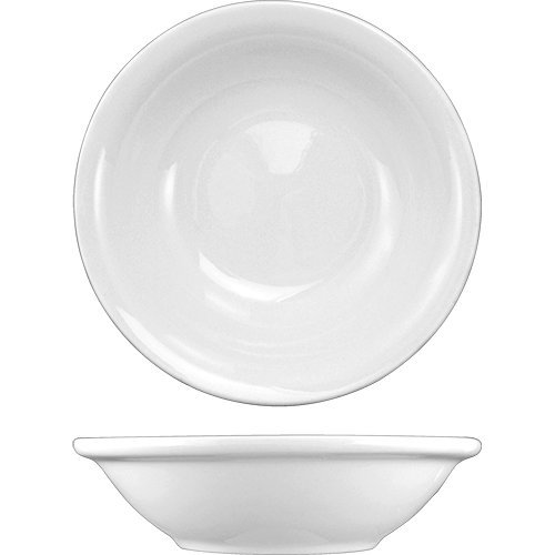 ITI Ceramic Dover Fruit Bowls with Pan Scraper, 4.75 Inch, 4 Ounce (6-Pack, Pure White)