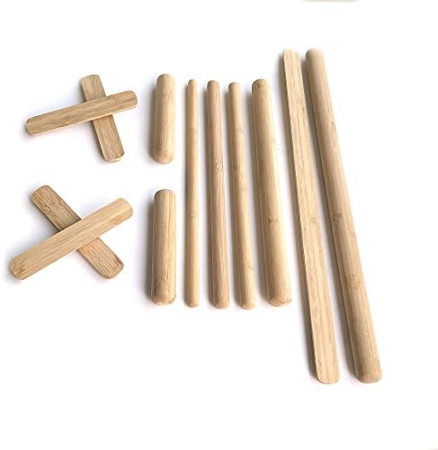 Hugerox Therapy Warm Bamboo Massage Tool Kit set of 12 pieces 100% perfectly smooth as an tool for deep tissue and lasts a very long time