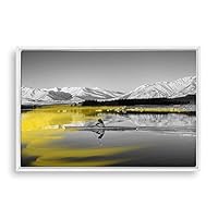 Framed Canvas Wall Art Black and White Scenery Canvas Prints Home Artwork Decoration for Living Room,Bedroom - 16x24 inches