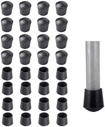 Kissmi 32 PCS Chair Leg Tips Caps 7/8 Inch Anti Slip Rubber Table Leg Cap,Black