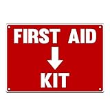 First Aid Sign, Durable Plastic Safety Sign, 7 x 10