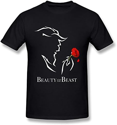 Wjj99 Beauty and The Beast T-Shirt for Man 100% Organic Cotton[ Black