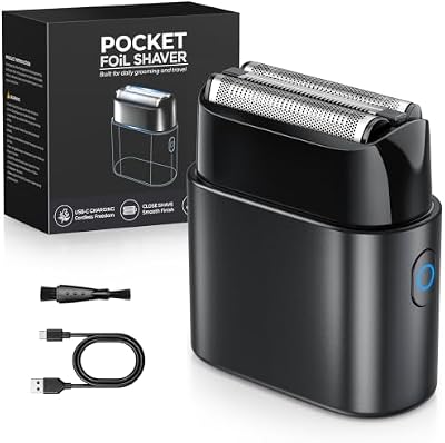 Rasoio Elettrico Barba Uomo, Mini Shaver da Viaggio Compatto 90g