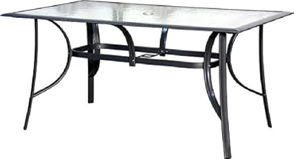 IB-Style® - JAMAICA Gartentisch Aluminium silber, mit Sicherheitsglas schwarz | 2 Abmessungen | Gartenmöbel Garten Tisch - Ab