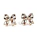 Suppion Colorful Rhinestone Bowknot Ear Stud Earrings Women Lady Party Gift