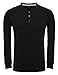 Coofandy Men's Workwear Raglan Long Sleeve Collarless Henley Shirts