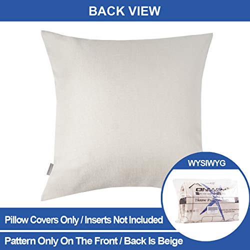 4 Pack Blue Onway Ocean Park Cotton Linen Theme Decorative Pillow