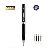 Hidden Camera Pen - HD 1080P Spy Pen Camera Video Recorder Pen Loop Recording Plug and Play,Roller Ball Pen with Free 5 Black Refills