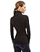 PattyBoutik Women V Neck Long Sleeve Polo Shirt (Black Large)