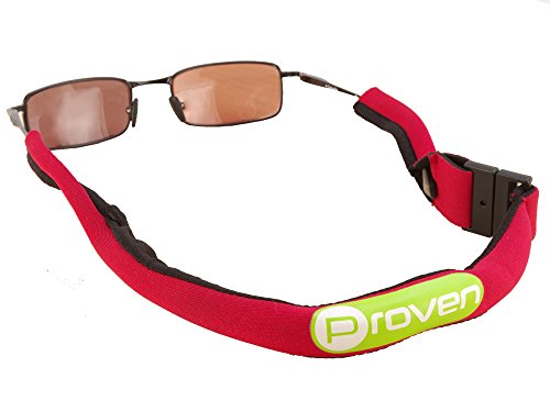 Premium Floating Sunglass Strap; Highly Visible Neoprene Sunglass Holder that Floats; Suitable for Men, Women and Kids (Red)