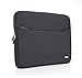 iPearl 16-inch Soft Neoprene Sleeve Case for MacBook & UltraBook laptop (built-in external pocket) (BLACK)