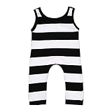 Toddler Unisex Baby Sleeveless Striped Romper Jumpsuit Playsuit (0-6 M, A)