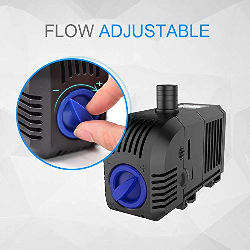 SongJoy Submersible 1320 GPH Water Pump for Aquarium Fish Tank Fountain Indoor Outdoor Water Garden Pond (400GPH)