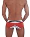 Croota Mens Underwear, Low-Rise Boxer Brief, Satin Accented Waistband, MH01M Dark Orange