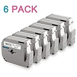 Samshion Compatible Label Tape Replacement for Brother M Tape M-K231S, 12mm 0.47 Inch M231 M-231 MK-231 M-K231 MK231S Black on White Compatible with Brother PT-65 PT-90 PT-M95 PT-45M, 26.2 Ft, 6-Pack