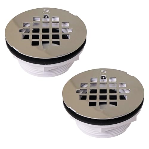 Westbrass D206P-2-05 2" No-Caulk PVC Compression Shower Drain with 4-1/4" Round…