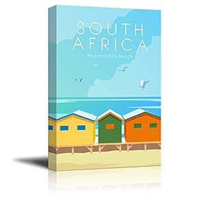 Canvas Wall Art - South Africa Travel Illustrations Canvas Art - Giclee Print Gallery Wrap Modern Home Art Ready to Hang - 12x18 inches