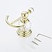 AUSWIND 4 Pieces Gold Bathroom Hardware Accessory Sets Brass Wall Mounted Bathroom Hardware Set (Crystal Towel Bar/Paper Holder/Towel Rings/Robe Hook)