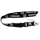New 1pcs Black Honda Keychain Lanyard Badge Holder With Buckle