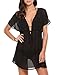 Avidlove Swimsuit Cover Ups for Women Swimwear Beach Coverup Sheer Sexy V-Neck Summer Vacation Beachwear A Black