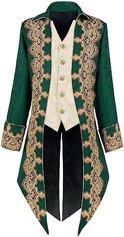Chaqueta larga gótica Steampunk Vintage para hombre, gabardina Retro