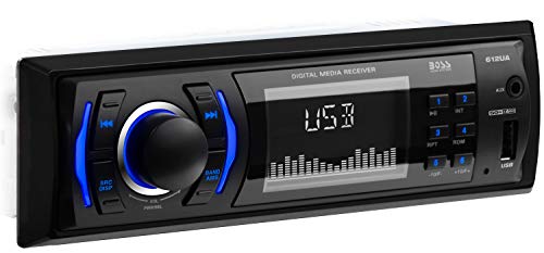 BOSS Audio 612UA Multimedia Car Stereo - Single Din, (No CD/DVD Player) MP3, USB Port, AUX Input, AM/FM Radio Receiver (Best Mechless Car Stereo)