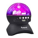 Erligpowht Stage Lights, Rotating Magic Effect Disco Ball Light with Wireless Bluetooth Speaker Mini Card Slot Rotating For KTV Xmas Party Club Pub Disco DJ (No Remote Control)