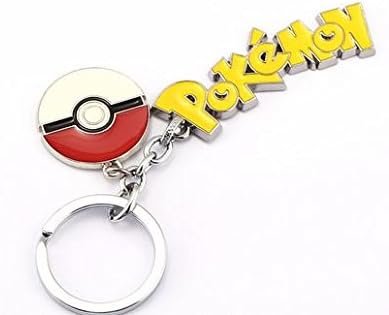 Anime Cartoon Pokemon go keychain Metal Figures Keyring Chains