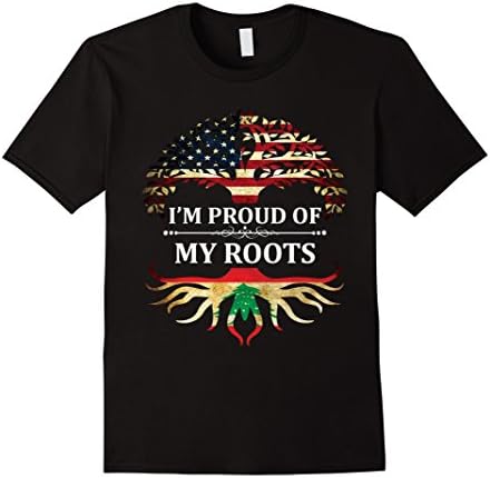 Men's I'm Proud of My Lebanese Roots t-Shirt ~ Lebanon Large Black