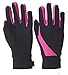 TrailHeads Running Gloves for Women | Lightweight Gloves with Touchscreen Fingers -Black/Bright Coral