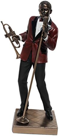 African American Jazz Band Male Singer with Trumpet Cold Cast Bronze Statue Figurine 11 5/8 Inch Tall African American Jazz Band Male Singer with Trumpet Cold Cast Bronze Statue Figurine 11 5/8 Inch Tall