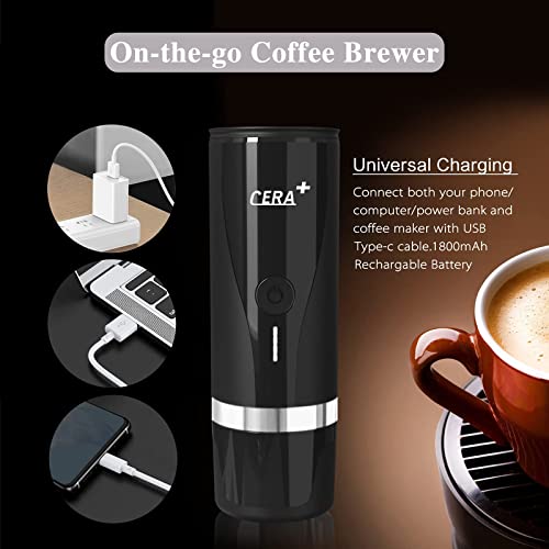 CERA+ Portable Espresso Machine Small Travel Electric Espresso Maker