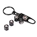 CzlpV Black Car Wheel Tire Valve Caps Tyre Stem Air Caps Keychain Styling For Cadillac