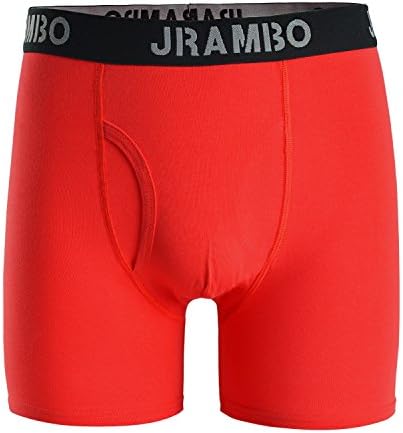 JRAMBO Mens Trunks Home Wear Premium Soft Cotton Boxer Briefs With Open Fly (Packs Of 2) Red X-Large