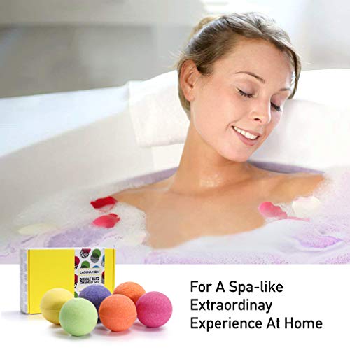 Lagunamoon Bath Bombs Gift Set,6 XL Natural Fizzy Handmade with Organic Essential Oils,Sea Salt,Shea Butter & Coconut Oil to Moisturize Skin,Relaxing Spa,Perfect Gift for Women & Kids - Thumbnail 5