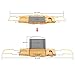 SONGMICS Extendable Bamboo Bathtub Caddy Tray Adjustable Side Rubber Grips Stainless Steel Rack Bathroom Organizer with Holder Rack for Wine Books iPad Phone UBCB22Y