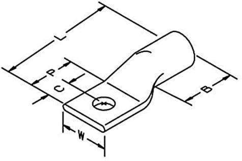 3M (30036) Copper One Hole Lug 30036, up to 35 kV, 2/0 AWG