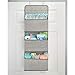 mDesign Fabric Baby Nursery Hanging Organizers for Over the Door Storage for Kids - 3 Pocket Organizer Caddy with Hooks for Clothing, School, Diaper, Toy, Outfits - Lido Collection - Textured - Gray