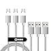 NetDot Gen7 Nylon Braided USB-C Magnetic Fast Charging Cable Compatible with Type-C Smartphone(5ft USB-C/3 Pack Silver)