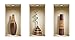The Nisha Art Magic 3D Vinyl Removable Wall Sticker Decals DIY, Set of 3, Brown Vases