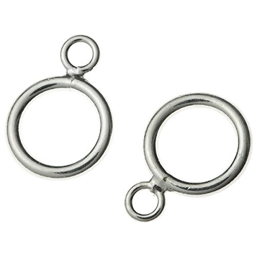 2 pcs 925 Sterling Silver 10mm Round Soldered Double Pendant Link Charm Connector Jump Ring 18 Gauge/1mm Wire