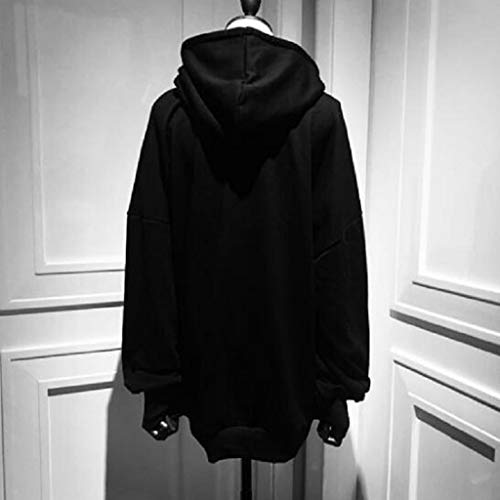 COM1950s Women Top Loose Gothic Punk Long Sleeve Hoodie Sweatshirt Print Cardigan Sweatshirt Top Blouse Outerwear - Thumbnail 4
